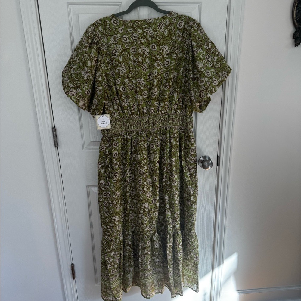 1X Léa Green 🌿 Puff Sleeves, Smocked Waist, Pockets! Perfect spring or easter. - Picture 6 of 8